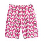 Cute Poodle Pattern Print Cotton Shorts