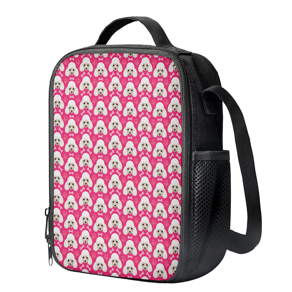 Cute Poodle Pattern Print Crossbody Lunch Bag