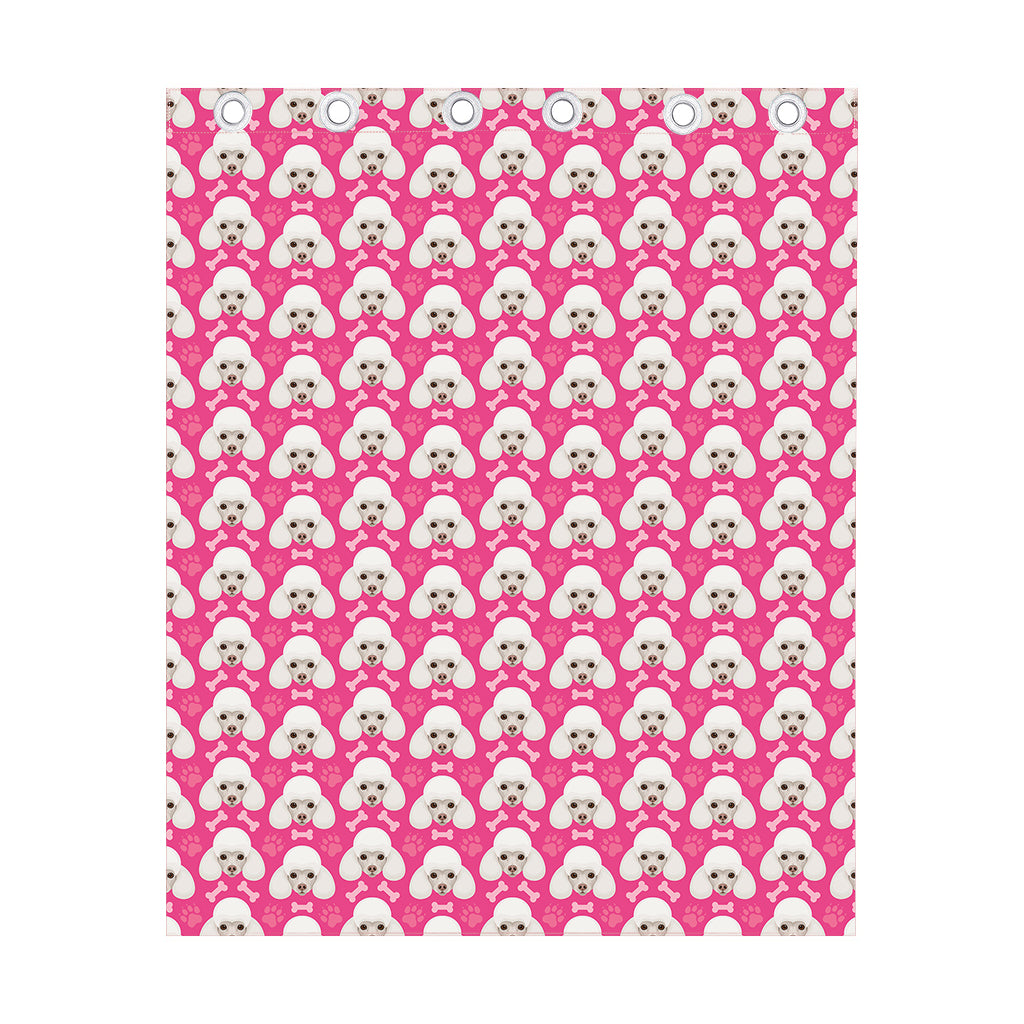 Cute Poodle Pattern Print Curtain