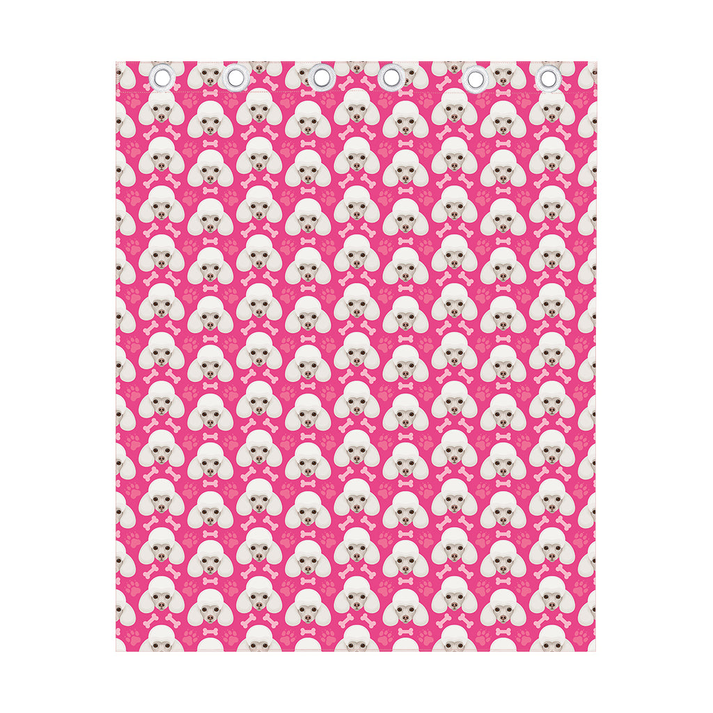 Cute Poodle Pattern Print Curtain