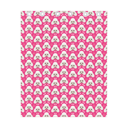 Cute Poodle Pattern Print Curtain