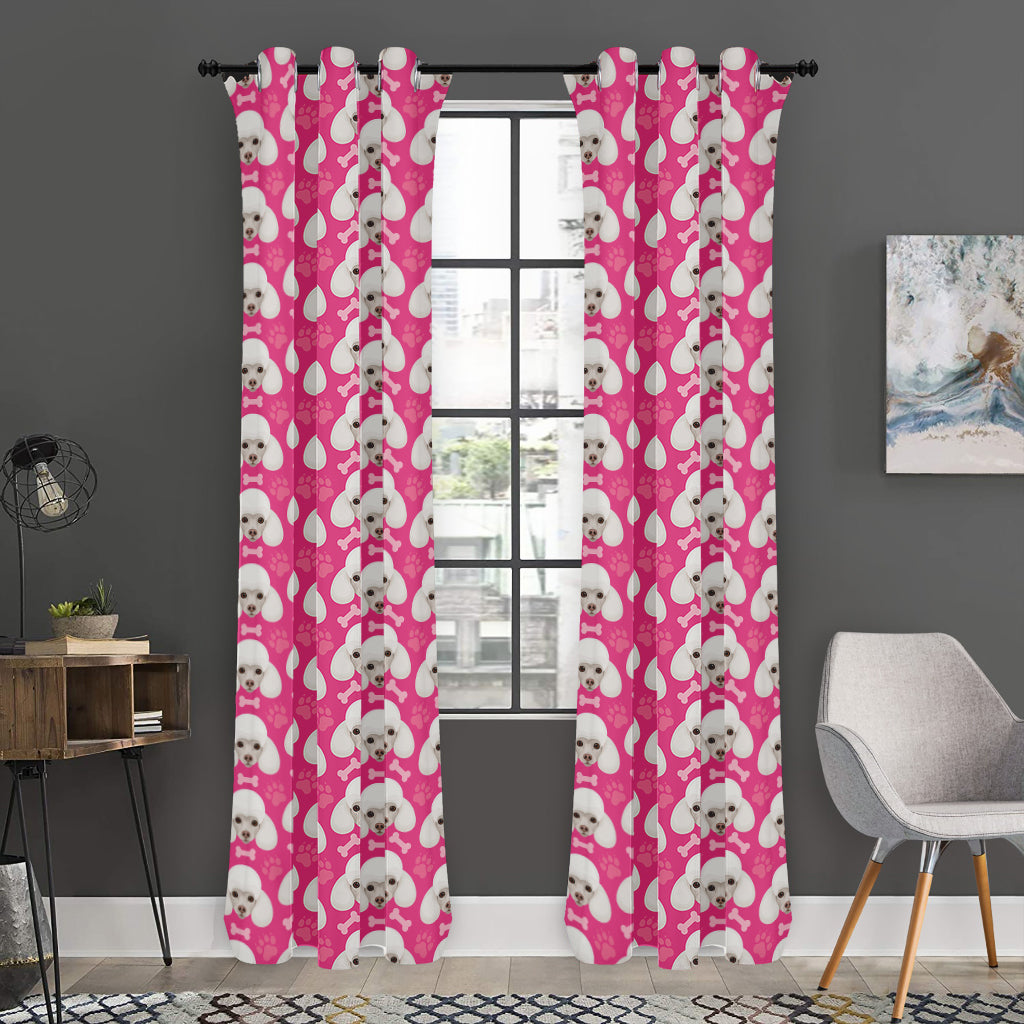Cute Poodle Pattern Print Curtain