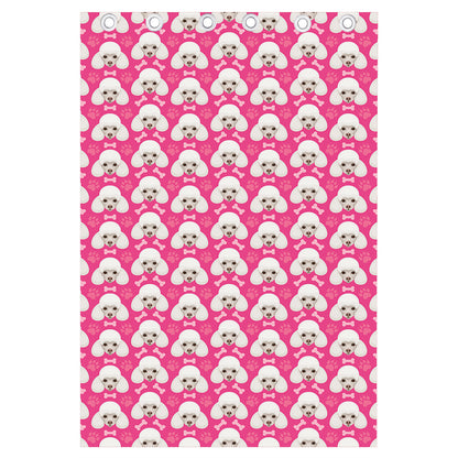 Cute Poodle Pattern Print Curtain
