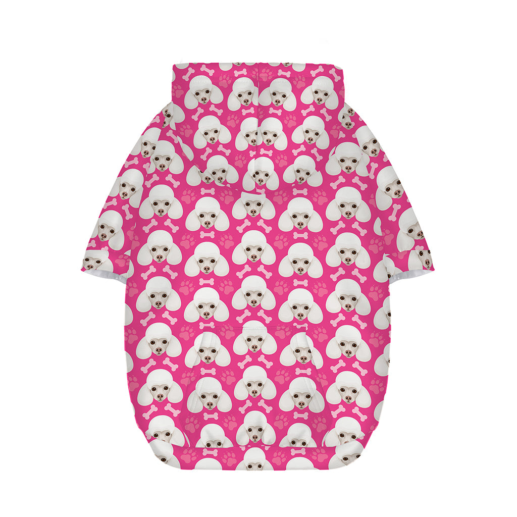 Cute Poodle Pattern Print Dog Zip Up Hoodie