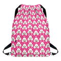 Cute Poodle Pattern Print Drawstring Backpack