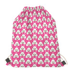 Cute Poodle Pattern Print Drawstring Bag