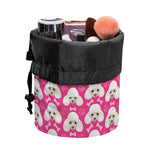 Cute Poodle Pattern Print Drawstring Makeup Bag