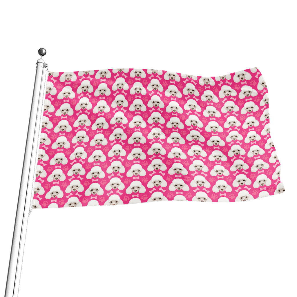 Cute Poodle Pattern Print Flag