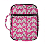 Cute Poodle Pattern Print Front Pocket Bible Bag