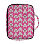 Cute Poodle Pattern Print Front Pocket Bible Bag