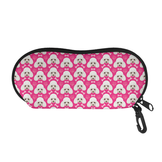 Cute Poodle Pattern Print Glasses Case