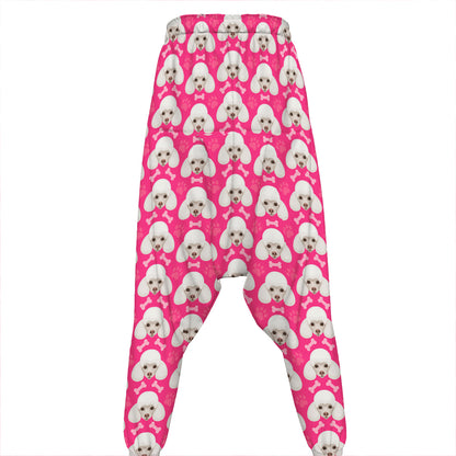 Cute Poodle Pattern Print Hammer Pants