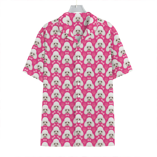 Cute Poodle Pattern Print Hawaiian Shirt