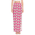 Cute Poodle Pattern Print High Slit Maxi Skirt