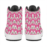 Cute Poodle Pattern Print High Top Leather Sneakers