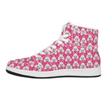 Cute Poodle Pattern Print High Top Leather Sneakers
