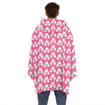 Cute Poodle Pattern Print Hoodie Blanket