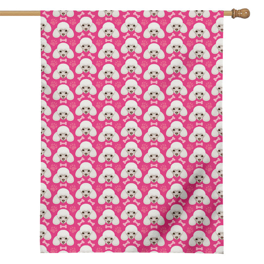Cute Poodle Pattern Print House Flag