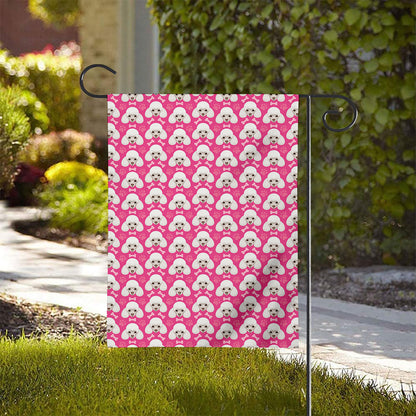 Cute Poodle Pattern Print House Flag