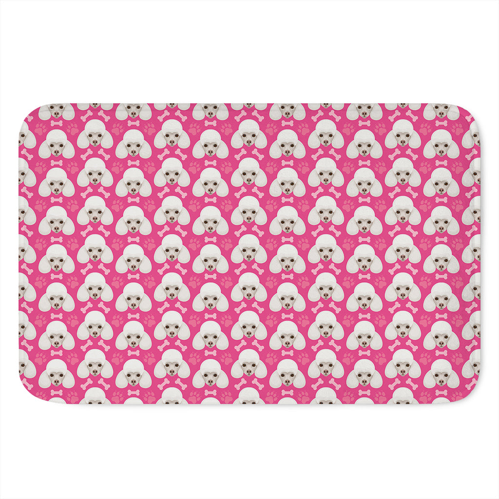 Cute Poodle Pattern Print Indoor Door Mat