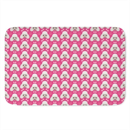 Cute Poodle Pattern Print Indoor Door Mat