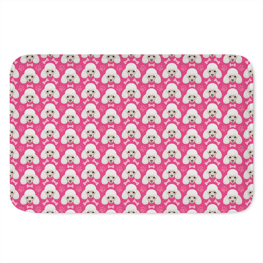 Cute Poodle Pattern Print Indoor Door Mat