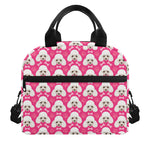 Cute Poodle Pattern Print Insulated Lunch Bag