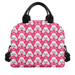 Cute Poodle Pattern Print Insulated Lunch Bag