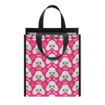 Cute Poodle Pattern Print Insulated Lunch Tote