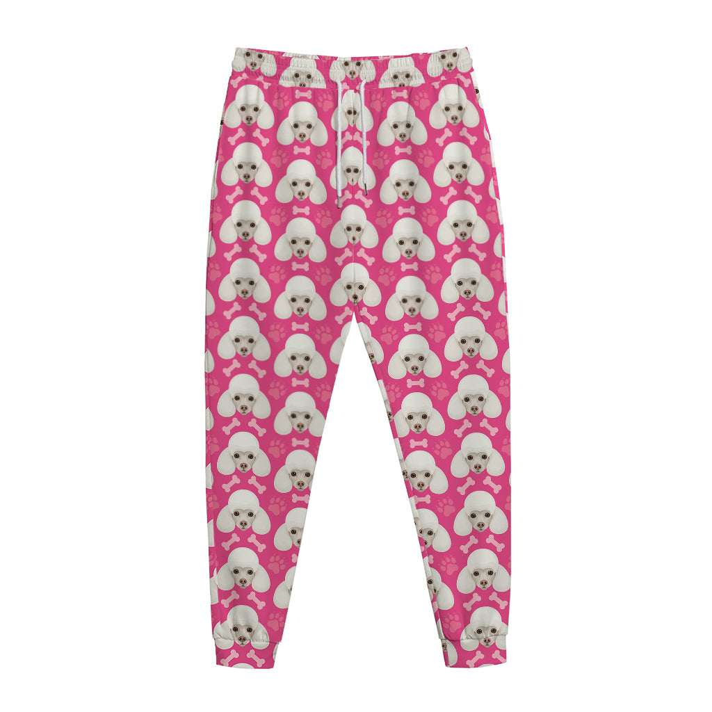 Cute Poodle Pattern Print Jogger Pants