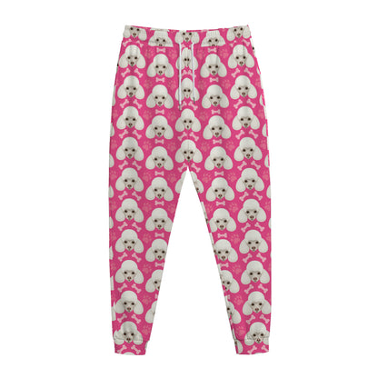 Cute Poodle Pattern Print Jogger Pants