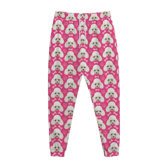Cute Poodle Pattern Print Jogger Pants