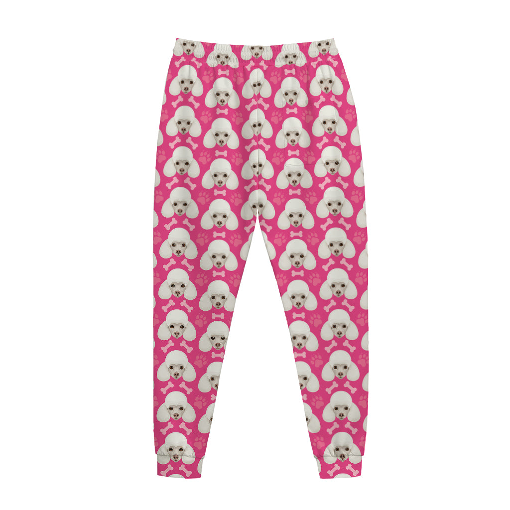 Cute Poodle Pattern Print Jogger Pants