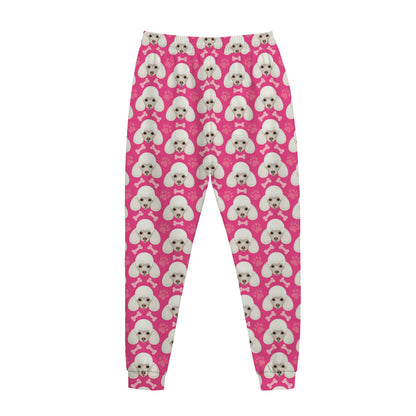 Cute Poodle Pattern Print Jogger Pants