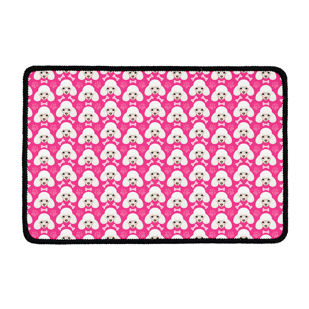 Cute Poodle Pattern Print Kitchen Mat