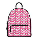 Cute Poodle Pattern Print Leather Backpack