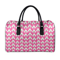 Cute Poodle Pattern Print Leather Duffel Bag