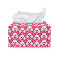 Cute Poodle Pattern Print Leather Tissue Box Cover
