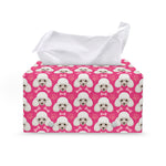 Cute Poodle Pattern Print Leather Tissue Box Cover