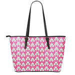 Cute Poodle Pattern Print Leather Tote Bag