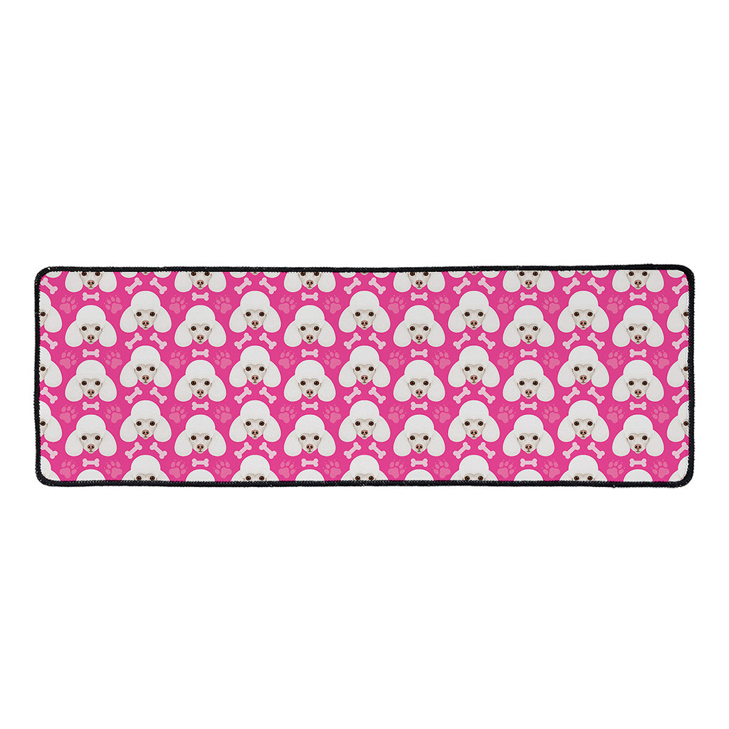 Cute Poodle Pattern Print Long Kitchen Mat