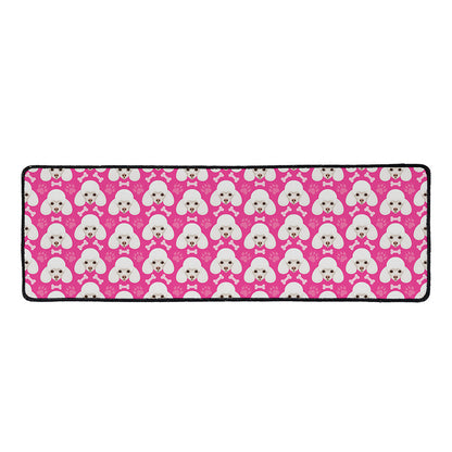 Cute Poodle Pattern Print Long Kitchen Mat