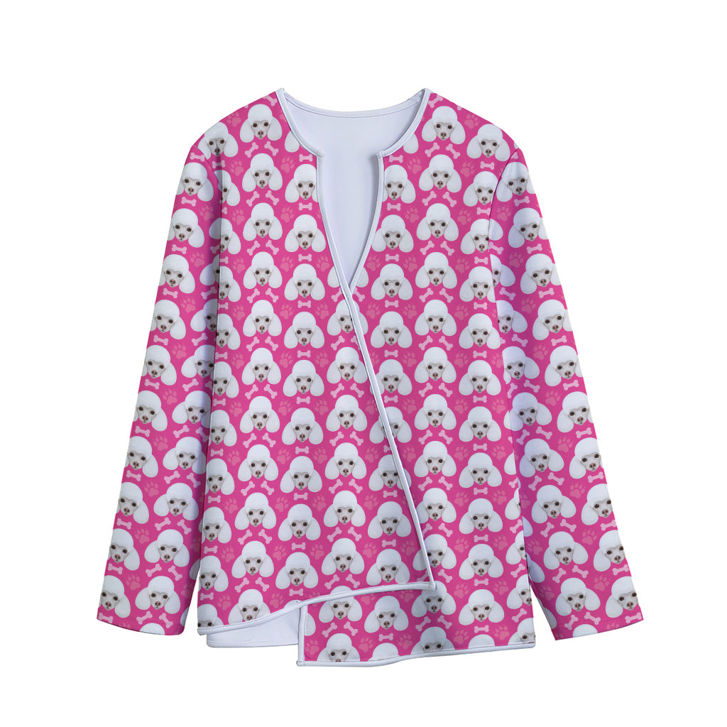 Cute Poodle Pattern Print Long Sleeve Short Coat