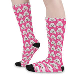 Cute Poodle Pattern Print Long Socks