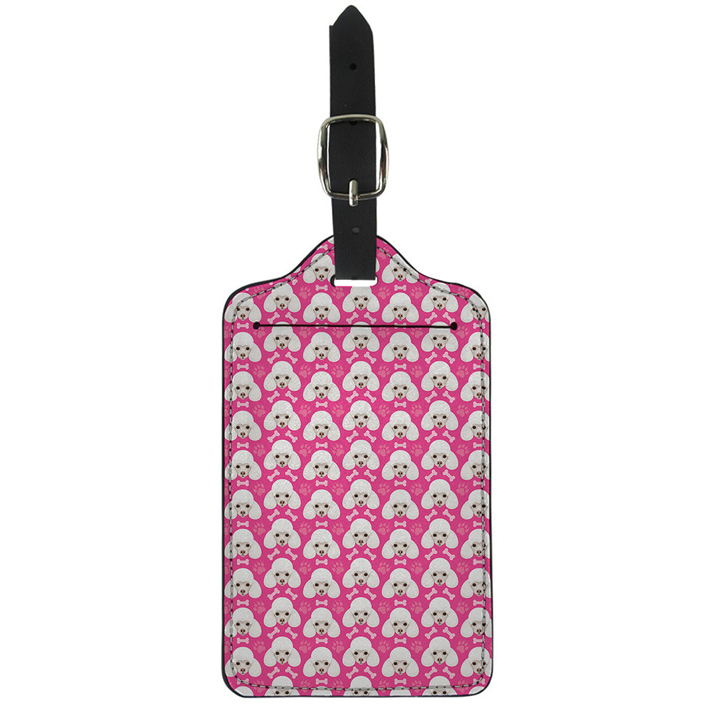 Cute Poodle Pattern Print Luggage Tag