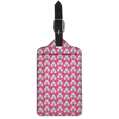 Cute Poodle Pattern Print Luggage Tag