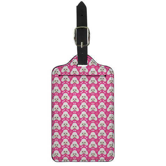 Cute Poodle Pattern Print Luggage Tag