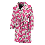 Cute Poodle Pattern Print Men's Bathrobe