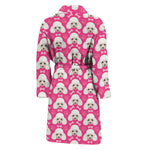 Cute Poodle Pattern Print Men's Bathrobe