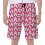 Cute Poodle Pattern Print Men's Beach Shorts
